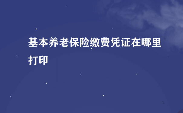 基本养老保险缴费凭证在哪里打印