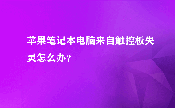 苹果笔记本电脑来自触控板失灵怎么办？