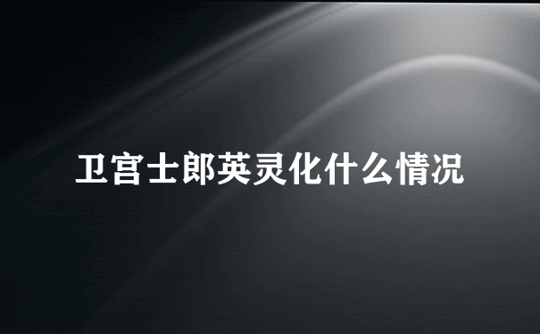 卫宫士郎英灵化什么情况