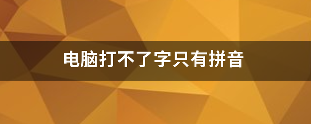 电脑打不了字只有拼音