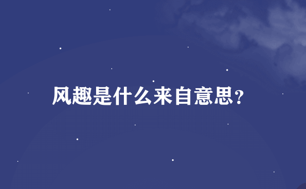 风趣是什么来自意思？