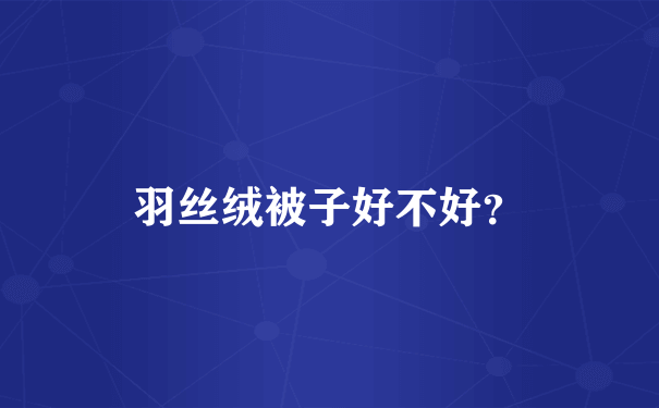 羽丝绒被子好不好？