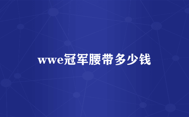 wwe冠军腰带多少钱