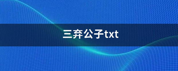 三弃公子txt