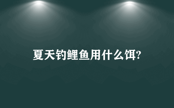 夏天钓鲤鱼用什么饵?