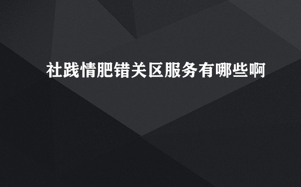 社践情肥错关区服务有哪些啊