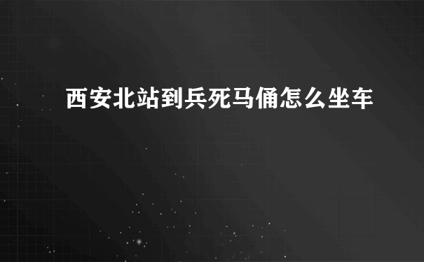 西安北站到兵死马俑怎么坐车