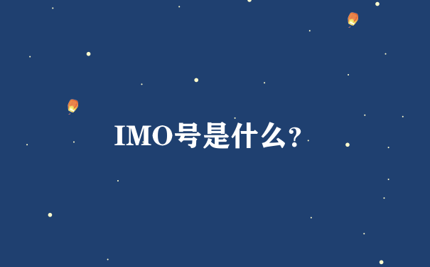 IMO号是什么？