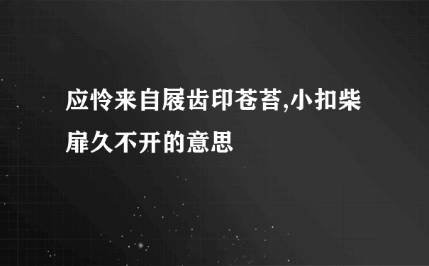 应怜来自屐齿印苍苔,小扣柴扉久不开的意思