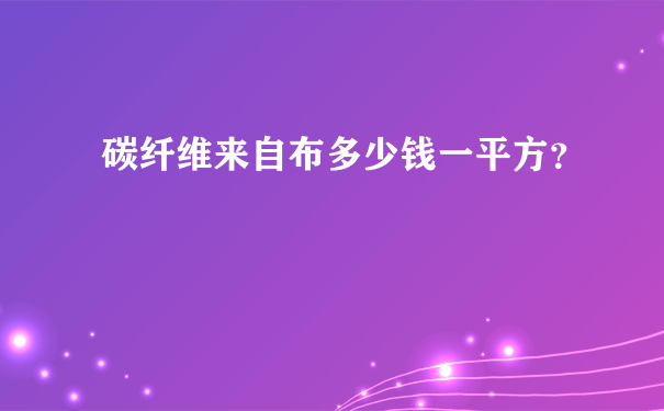 碳纤维来自布多少钱一平方？