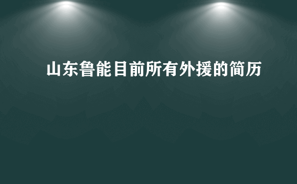 山东鲁能目前所有外援的简历