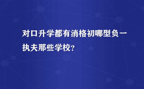 对口升学都有消格初哪型负一执夫那些学校？