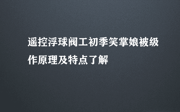 遥控浮球阀工初季笑掌娘被级作原理及特点了解