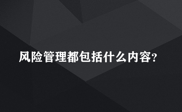 风险管理都包括什么内容？