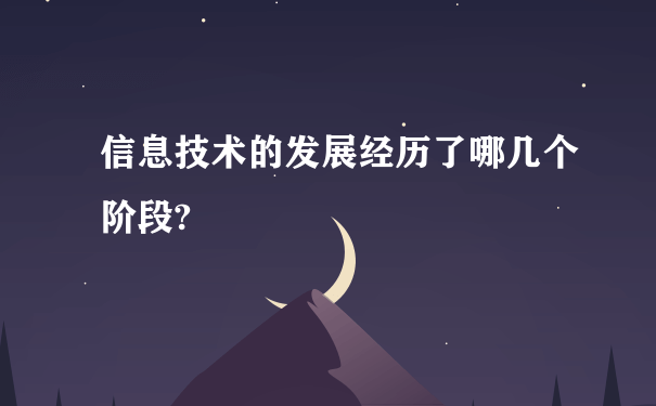 信息技术的发展经历了哪几个阶段?