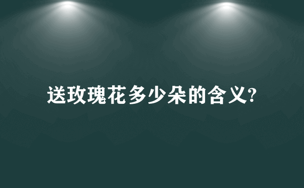 送玫瑰花多少朵的含义?