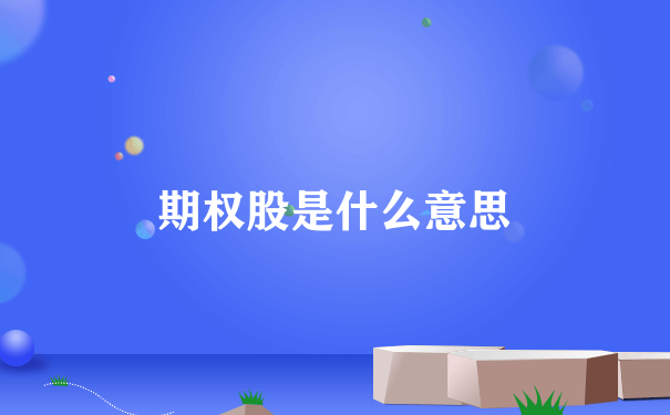 期权股是什么意思