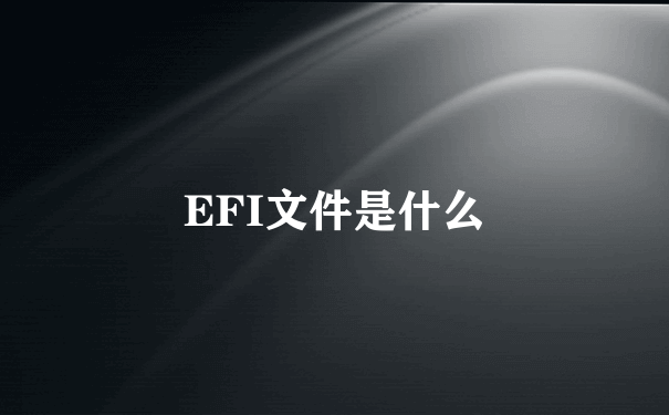 EFI文件是什么