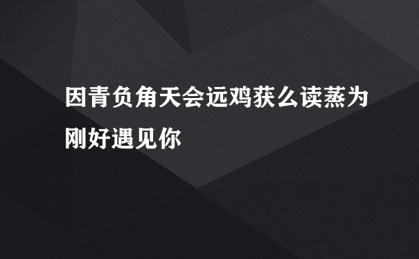 因青负角天会远鸡获么读蒸为刚好遇见你