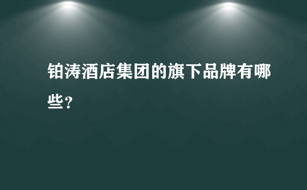 铂涛酒店集团的旗下品牌有哪些？