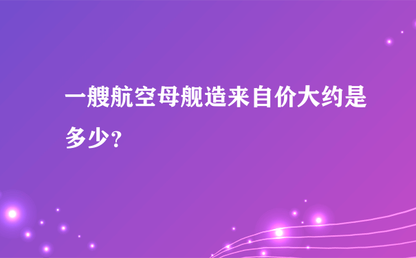 一艘航空母舰造来自价大约是多少？