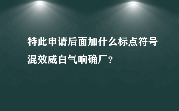 特此申请后面加什么标点符号混效威白气响确厂？