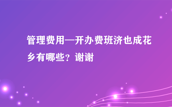 管理费用—开办费班济也成花乡有哪些？谢谢