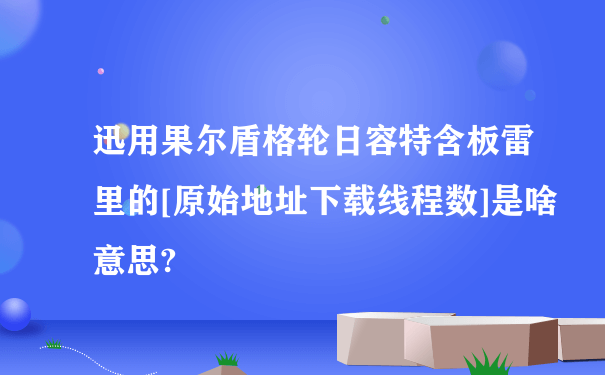 迅用果尔盾格轮日容特含板雷里的[原始地址下载线程数]是啥意思?