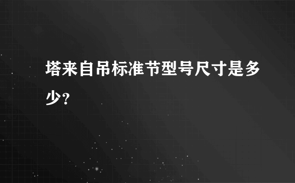 塔来自吊标准节型号尺寸是多少？