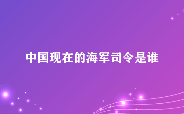 中国现在的海军司令是谁