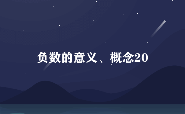 负数的意义、概念20