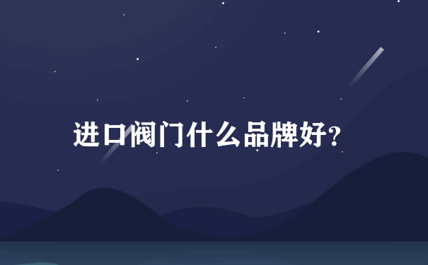 进口阀门什么品牌好？