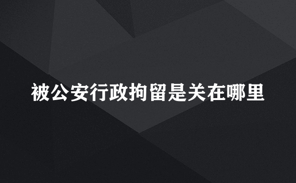 被公安行政拘留是关在哪里