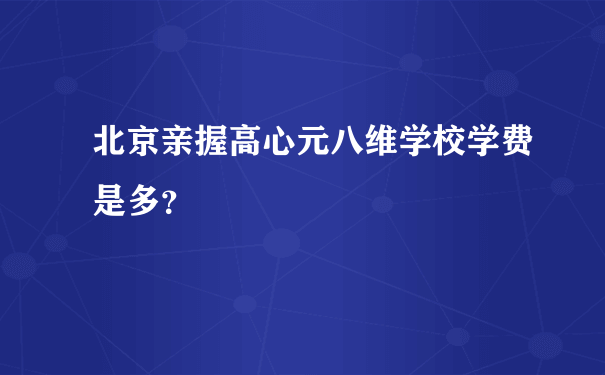 北京亲握高心元八维学校学费是多？