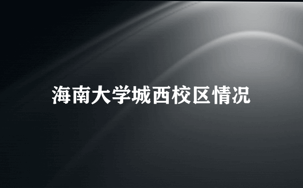 海南大学城西校区情况