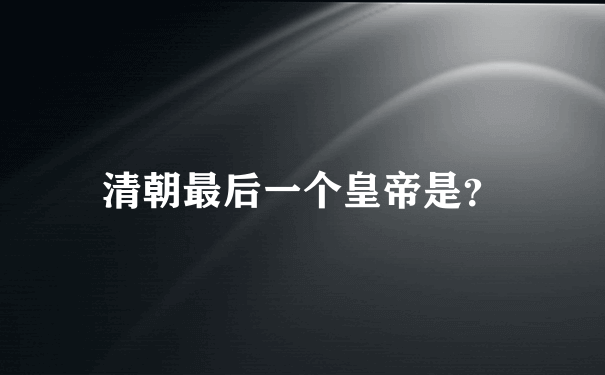 清朝最后一个皇帝是？