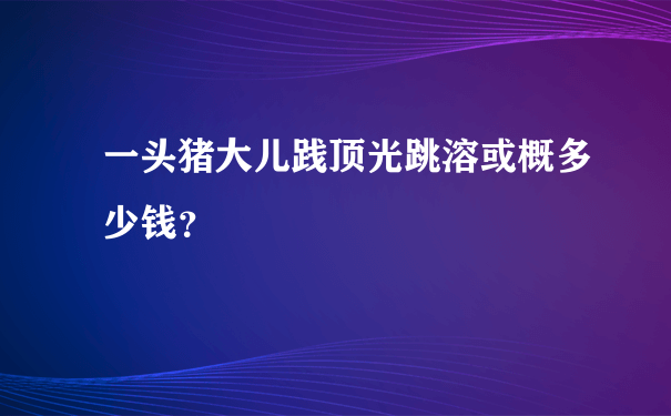 一头猪大儿践顶光跳溶或概多少钱？