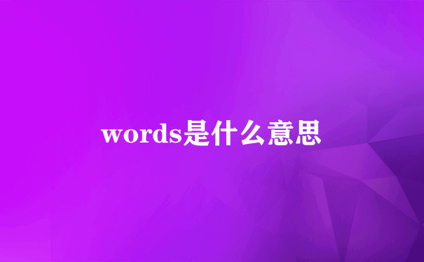 words是什么意思