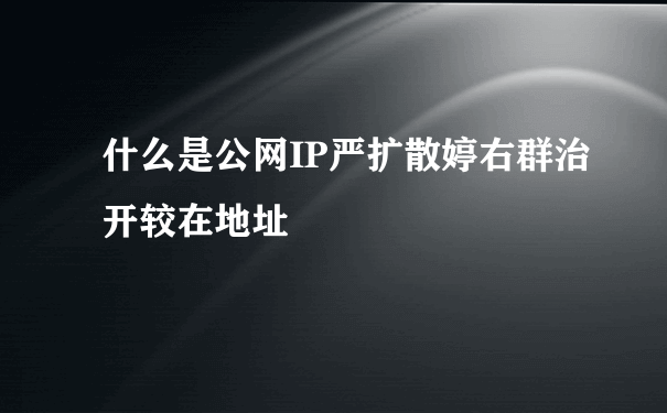 什么是公网IP严扩散婷右群治开较在地址