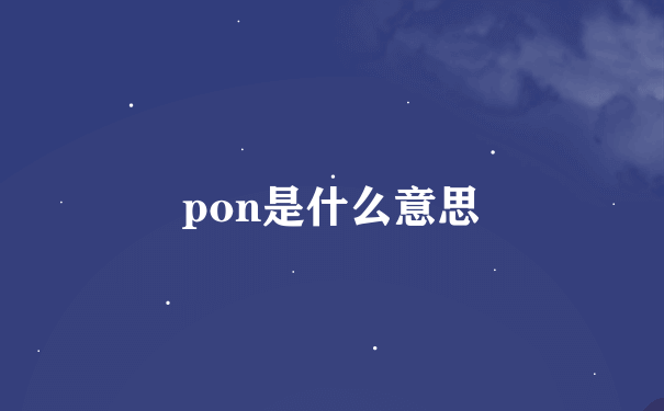 pon是什么意思