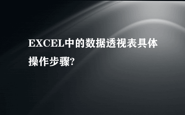 EXCEL中的数据透视表具体操作步骤?