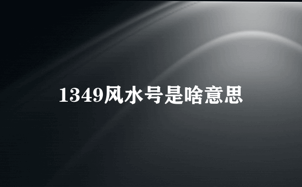 1349风水号是啥意思