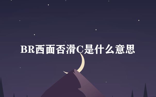 BR西面否滑C是什么意思