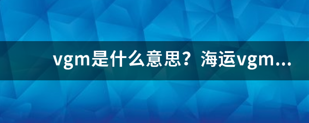 vgm来自是什么意思？海运v再军gm重量怎么算