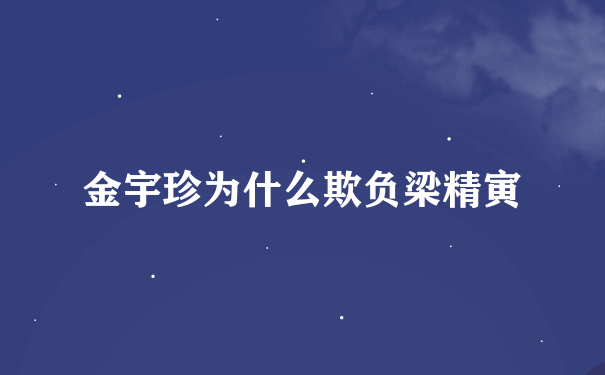 金宇珍为什么欺负梁精寅