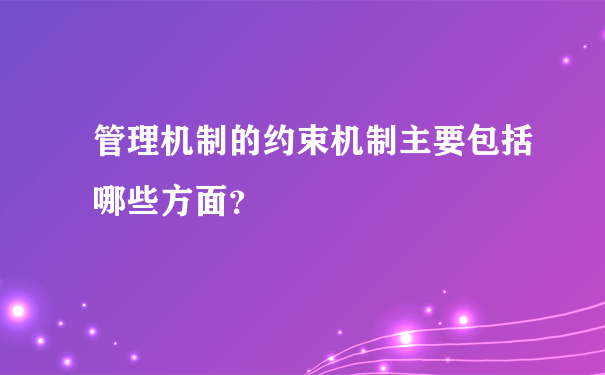 管理机制的约束机制主要包括哪些方面？