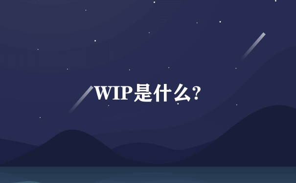 WIP是什么?