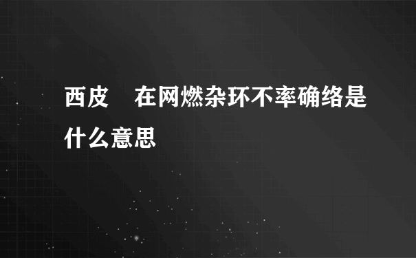 西皮 在网燃杂环不率确络是什么意思