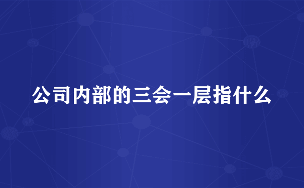 公司内部的三会一层指什么