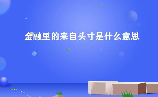 金融里的来自头寸是什么意思